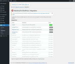 Page screenshot: MC4WP &rarr; Integrations