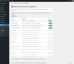 Page screenshot: MC4WP &rarr; Integrations