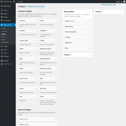 Page screenshot: Widgets &lsaquo; Test site &mdash; WordPress
