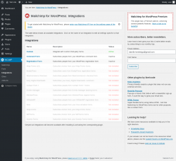 Page screenshot: MC4WP &rarr; Integrations