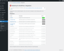 Page screenshot: MC4WP &rarr; Integrations