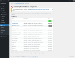 Page screenshot: MC4WP &rarr; Integrations