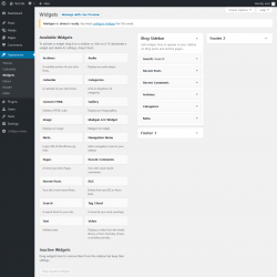 Page screenshot: Widgets &lsaquo; Test site &mdash; WordPress