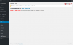 Page screenshot: Settings  &rarr; Mailgun Lists