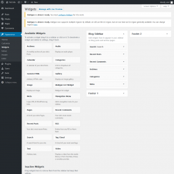 Page screenshot: Widgets &lsaquo; Test site &mdash; WordPress