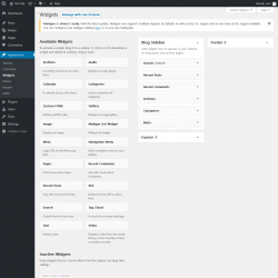 Page screenshot: Widgets &lsaquo; Test site &mdash; WordPress