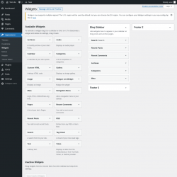 Page screenshot: Widgets &lsaquo; Test site &mdash; WordPress