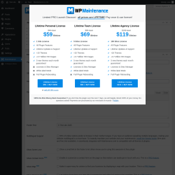 Page screenshot: Maintenance