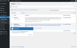 Page screenshot: Plugins ‹ Test site — WordPress
