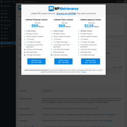 Page screenshot: Maintenance
