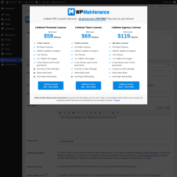 Page screenshot: Maintenance