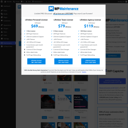 Page screenshot: Maintenance