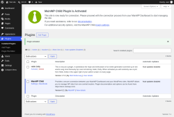 Page screenshot: Plugins &lsaquo; Test site &mdash; WordPress