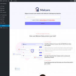 Page screenshot: MalCare &lsaquo; Test site &mdash; WordPress