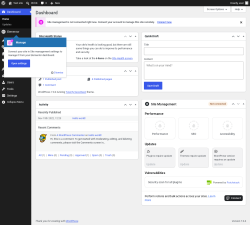 Page screenshot: Dashboard &lsaquo; Test site &mdash; WordPress