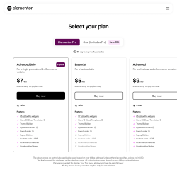Page screenshot: Elementor &rarr; Upgrade