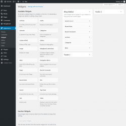Page screenshot: Widgets &lsaquo; Test site &mdash; WordPress