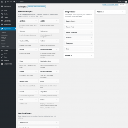 Page screenshot: Widgets &lsaquo; Test site &mdash; WordPress
