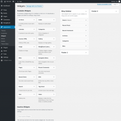 Page screenshot: Widgets &lsaquo; Test site &mdash; WordPress
