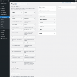 Page screenshot: Widgets &lsaquo; Test site &mdash; WordPress