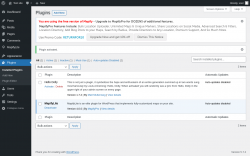 Page screenshot: Plugins ‹ Test site — WordPress