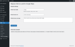 Page screenshot: Settings &rarr; Click to Load Maps