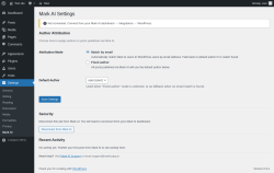 Page screenshot: Settings &rarr; Mark AI