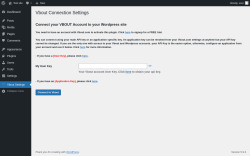 Page screenshot: Vbout Settings