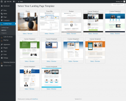 Page screenshot: Landing Pages → Add New