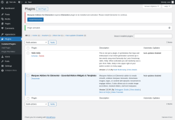 Page screenshot: Plugins &lsaquo; Test site &mdash; WordPress