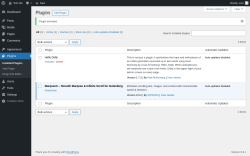 Page screenshot: Plugins &lsaquo; Test site &mdash; WordPress