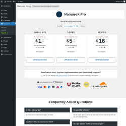 Page screenshot: MarqueeX &rarr; Upgrade&nbsp;&nbsp;➤