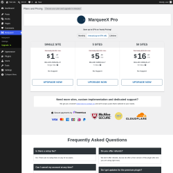 Page screenshot: MarqueeX &rarr; Upgrade&nbsp;&nbsp;➤