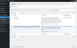 Page screenshot: Plugins ‹ Test site — WordPress