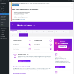 Page screenshot: Master Addons