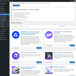Page screenshot: Master Addons &rarr; Recommended
