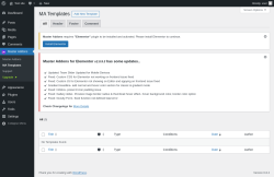 Page screenshot: Master Addons &rarr; MA Templates