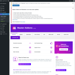 Page screenshot: Master Addons