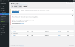 Page screenshot: Master Addons &rarr; MA Templates &rarr; Comment