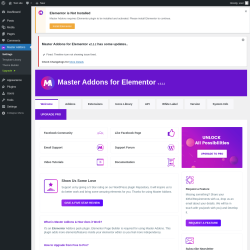 Page screenshot: Master Addons