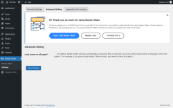 Page screenshot: Master Slider → Settings → Advanced Setting