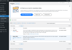 Page screenshot: Plugins ‹ Test site — WordPress