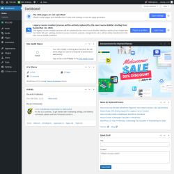 Page screenshot: Dashboard ‹ Test site — WordPress