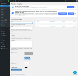 Page screenshot: MS LMS → Courses category