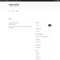 Page screenshot: Test site – Just another WordPress site