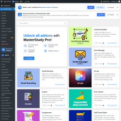 Page screenshot: MasterStudy → PRO Addons
