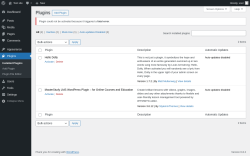 Page screenshot: Plugins ‹ Test site — WordPress