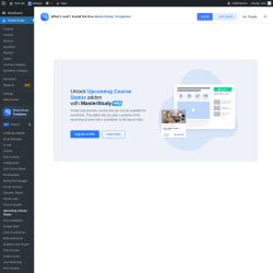 Page screenshot: MasterStudy → Upcoming Course Status