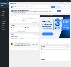 Page screenshot: Dashboard ‹ Test site — WordPress