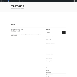 Page screenshot: Test site – Just another WordPress site